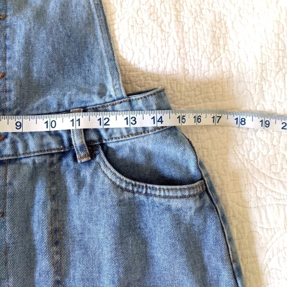 PACSUN Denim Jean Bib Mini Skirt S Light Blue Wash - Picture 5 of 9